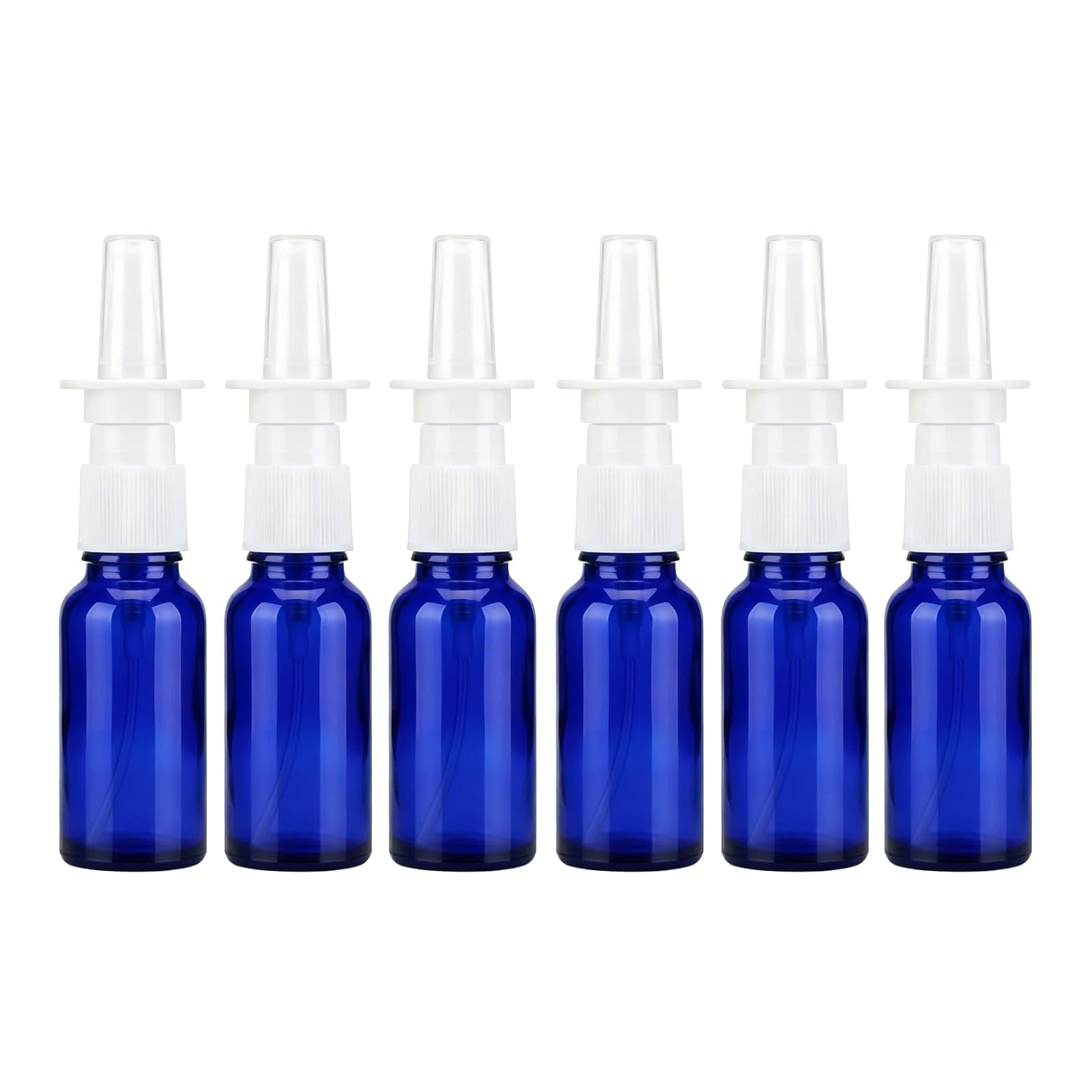 ericotry 6PCS 10ml/0.34oz Empty Glass Refillable Nasal Spray Bottles Fine Mist Sprayers Makeup Water Travel Containers Jars For Perfumes Essential Oils Saline Water Applications (Blue)
