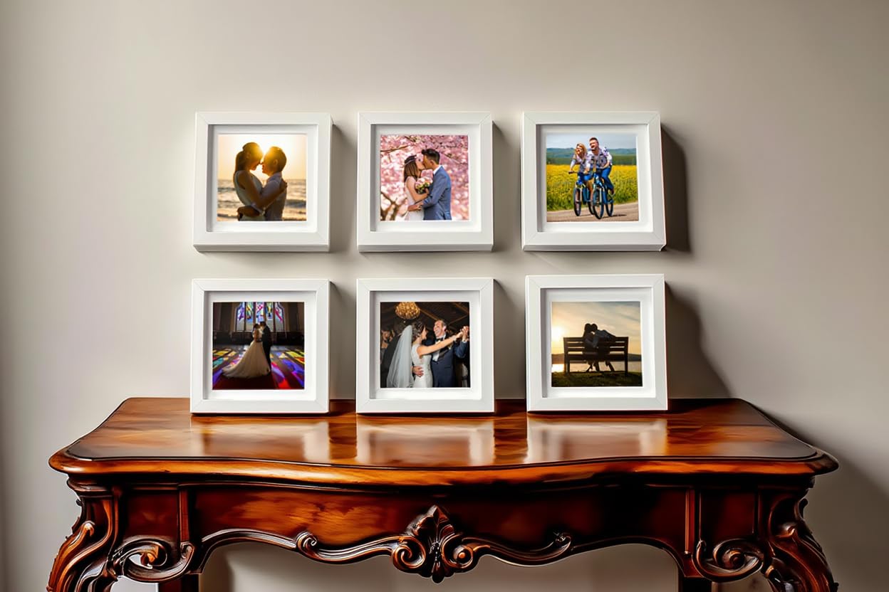 6 White Photo Frames - Acrylic Gallery Wall Set -2