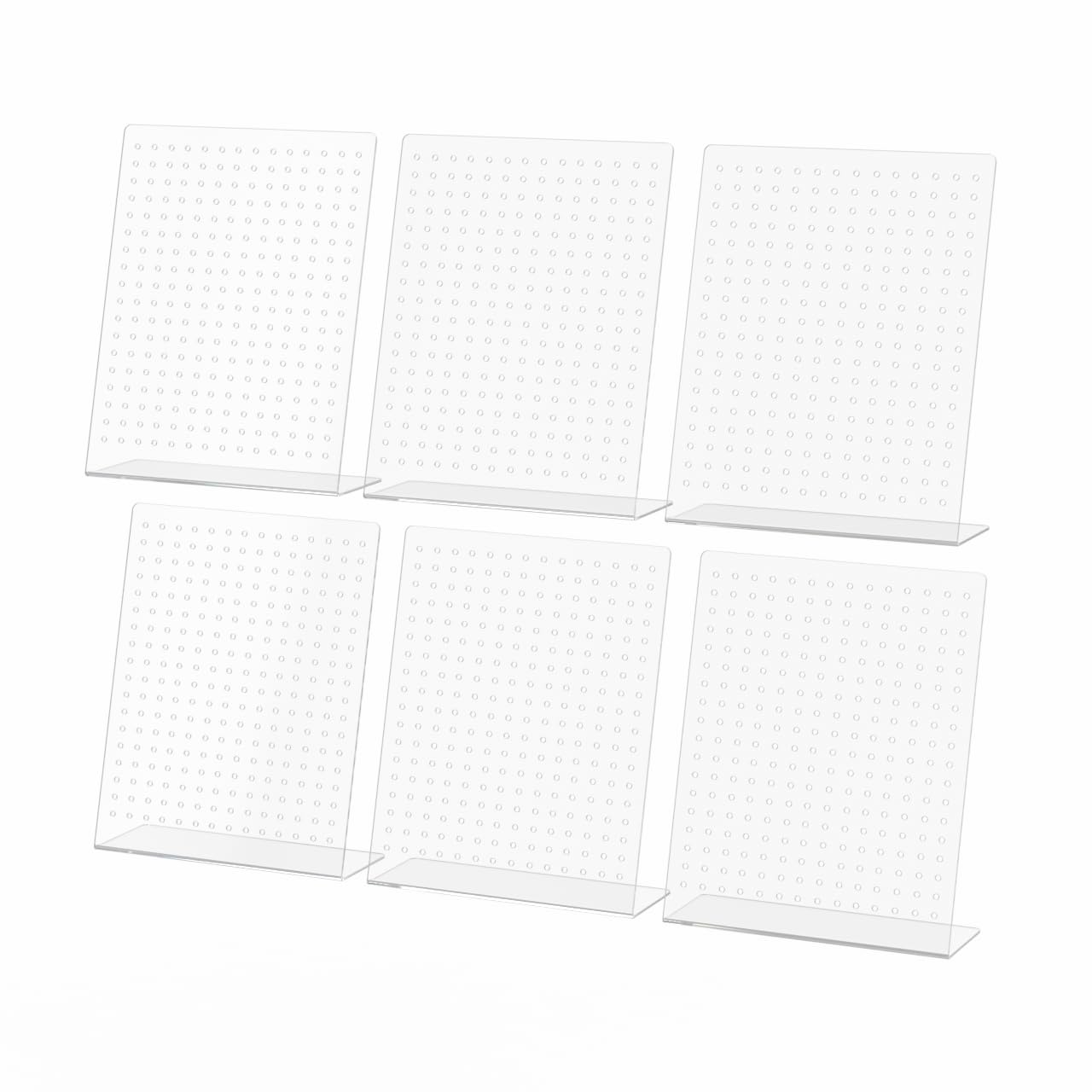 Marketing Holders 6 Pack Earring Display Holds 126 Pairs Countertop Space Saving Organizer Portable Stand Clear Acrylic Slant Back Holder