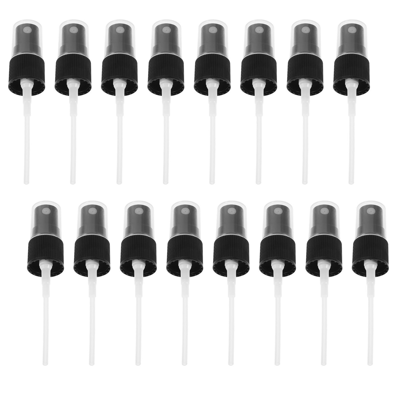 50 Boquillas Pulverizadoras de Spray de PP Negro para Botellas de Aromaterapia
