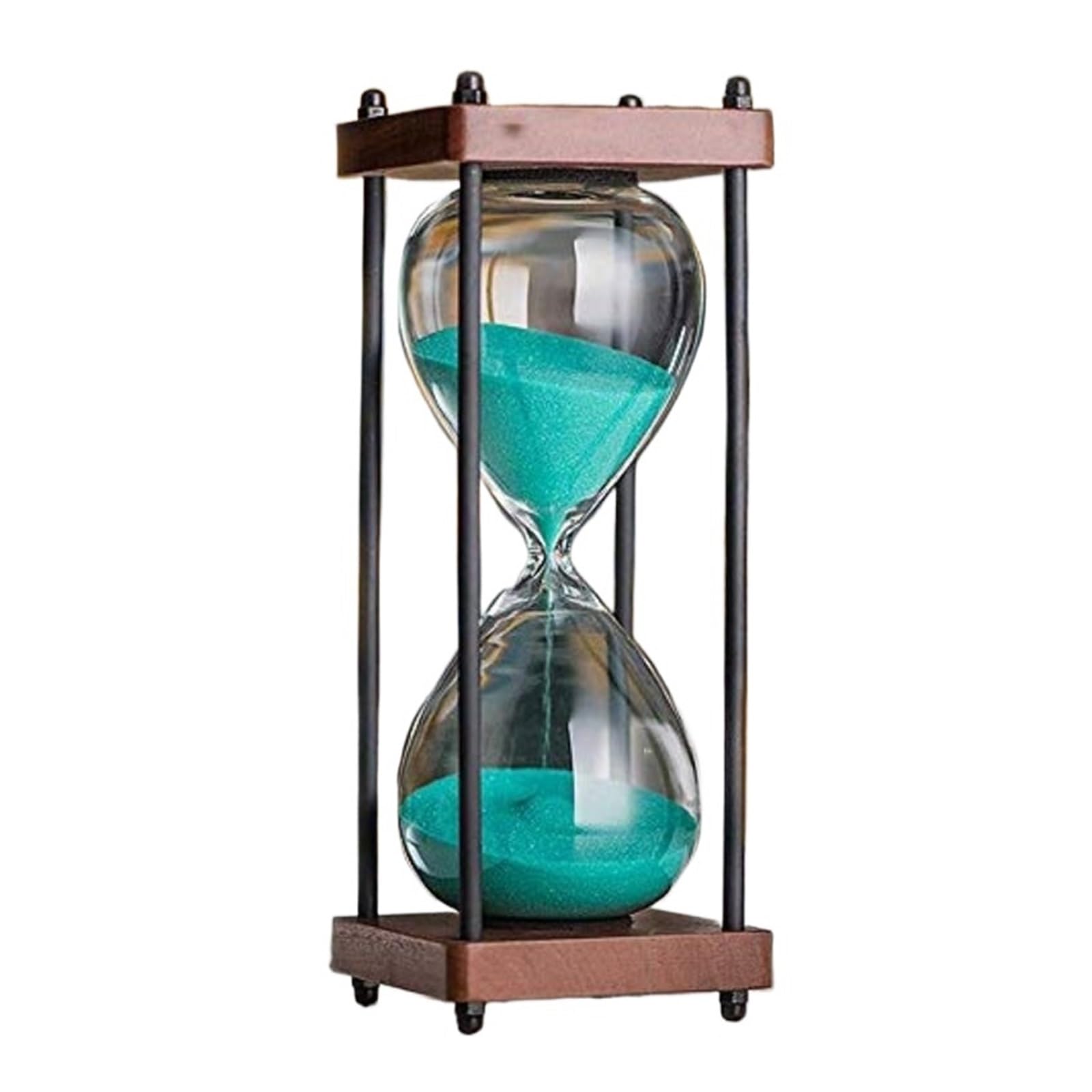 Reloj de arena grande reloj de arena temporizador de metal reloj de arena Herramientas de Gestión del Tiempo para la Cocina Oficina de Hogar Decoración de Oficina(Light Blue)