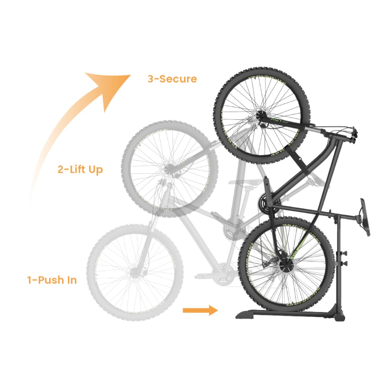 my wall platzsparender universal Fahrradständer - HR12L, Hinterrad Fahrradständer für Garage, Keller & Wohnung, 16-29 Zoll Fahrräder, Ohne Bohren, Stabil & Mobil, Reifenbreite bis 10 cm