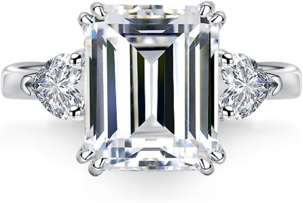 WAHZAUS - Anillos De Compromiso De Moissanita De 4 Quilates Para Mujer