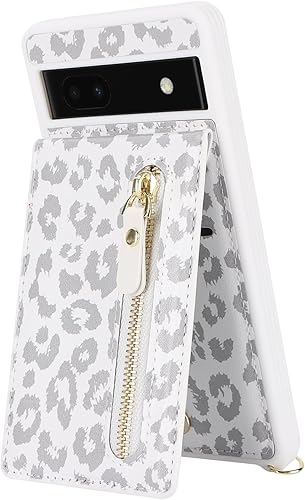 Miniatura 6 de Funda para Google Pixel 6a con tarjetero para mujer, Pixel 6a Funda para teléfono con correa y ranuras para tarjetas de crédito, bandolera con