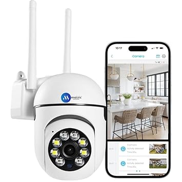 Maizic Smarthome Sricam Series 5 MP FHD 1440p Resolution, Full Color Night Vision, Two Way Audio, AI Human Detection, Motion Detection, PTZ Function, 360 Deg. CCTV Camera (Dual Lens) - image, photos