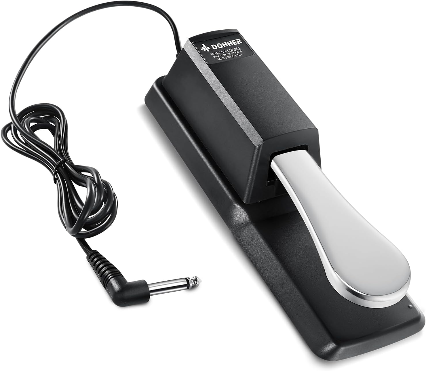 DSP-001 Sustain Pedal for Keyboard, Universal Piano Pedal with Polarity Switch for Digital Piano/Piano Keyboard/MIDI KeyboardSynthesizer, 1/4'' (6.35mm) Input Plug, 63'' (1.6m) Cable