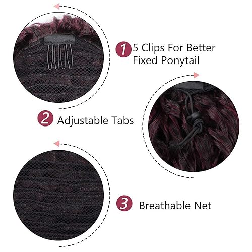 Miniatura 7 de AISI BEAUTY - Cabello Rizado Cola alta de Caballo, cabello Sintético con 2 Clips para Mujer