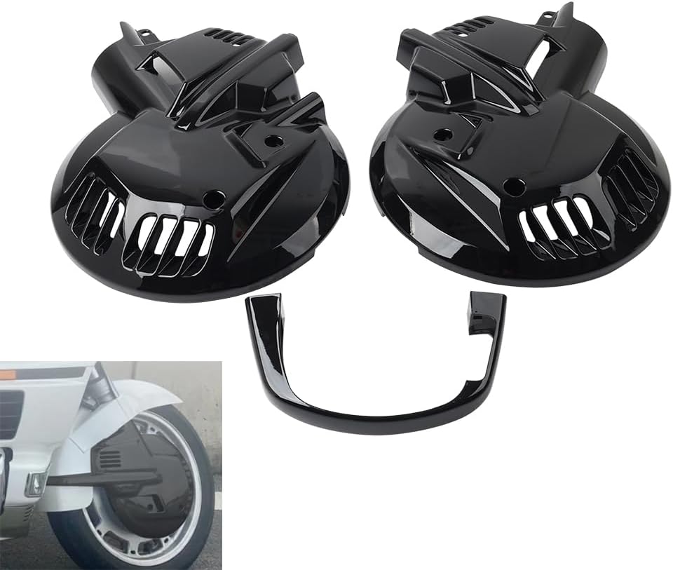 Bacar 1 Set Powersports Disc Guards Front Brake Rotor Disc Covers XJ56-RB-4P6D+XJ60-JR-1C7H Black For HONDA Goldwing GL1500 1988-2000