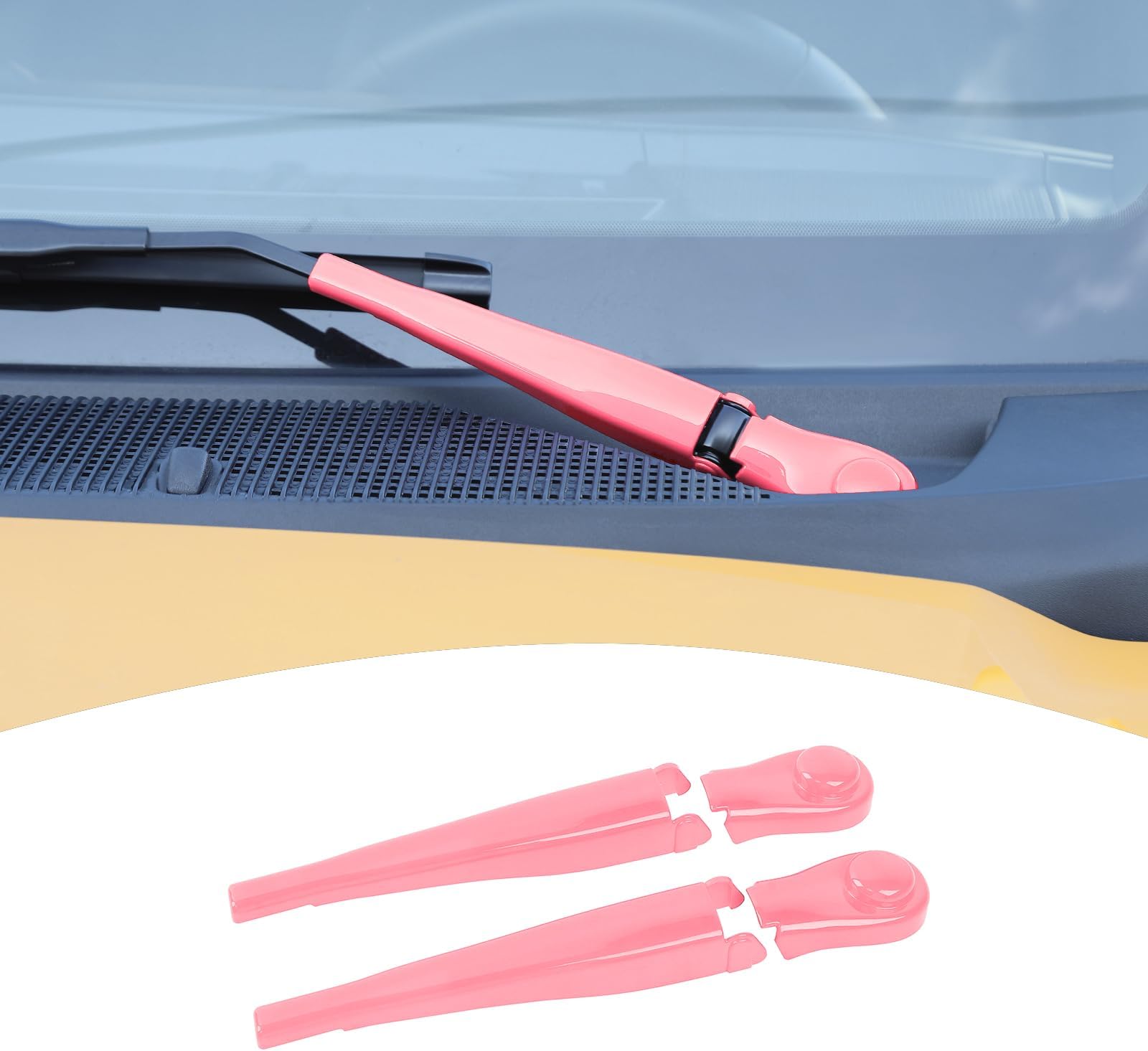 for Bronco Windshield Wipers Trim Covers Fit for Ford Bronco 2021-Present Pink Exterior Accessories 4pcs