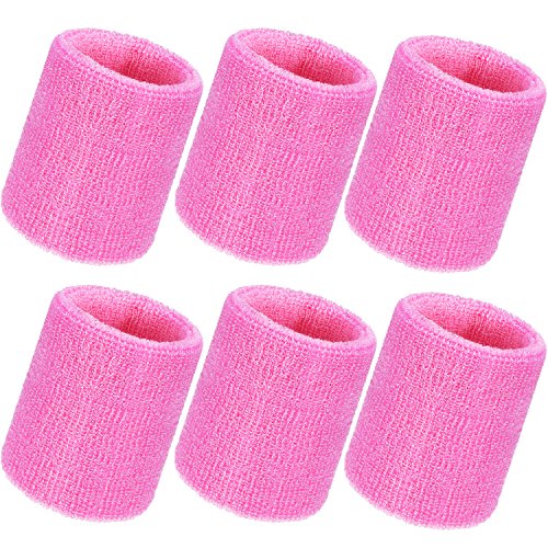 Image of Bememo 12 Pack Wristbands Sweatband for Women Men, Neon Colored Sport Wrist Bands, Tennis Football Basketball Sweatbands, Moisture Wicking Arm Bands for Working Out