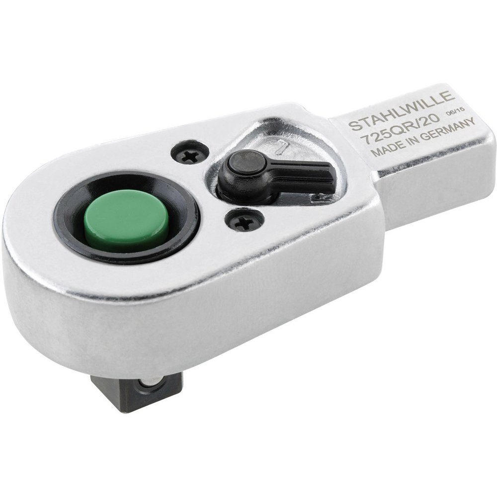 Stahlwille58253020 QuickRelease Ratchet Insert Tool - Reversible, 36 Teeth, Size 20, 1/2" External Square, 14x18mm Mount Size, QuickRelease Safety Lock, Secure Fastening, Made in Germany.