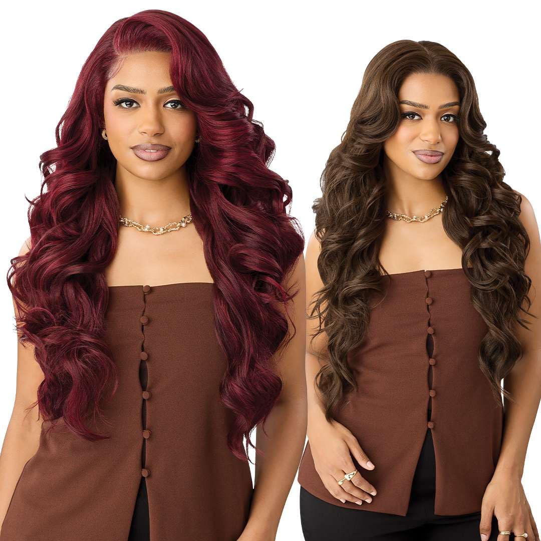 Outre Lace Front Wig - Perfect Hair Line 13X6 Lace Frontal NUEBLEND - Human Hair Blend - Body Wave 28" (AUBURN)