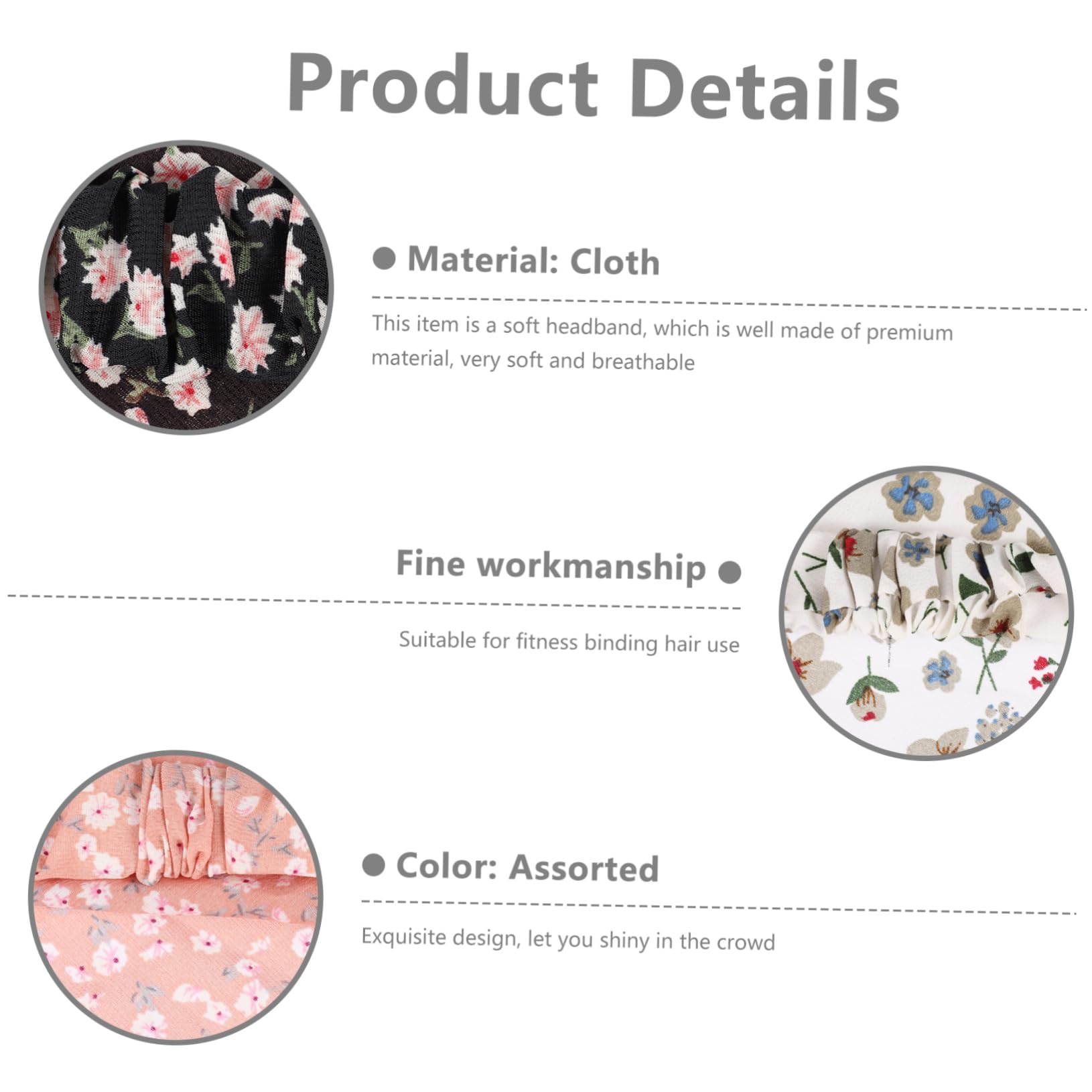 Housoutil 18pezzi Fasce Elastiche Triangolari Floreali Per Bandana Boho Headband Per Yoga e Attività Accessori Femminili Versatili