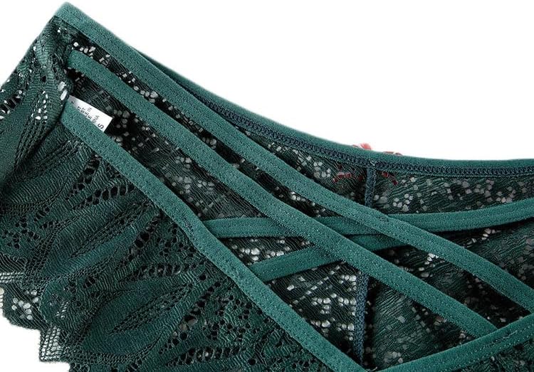 Miniatura 5 de Ropa interior sexy y atrevida para mujer, bikini floral de encaje cruzado sin costuras, lindas bragas hipster para mujer, paquete múltiple