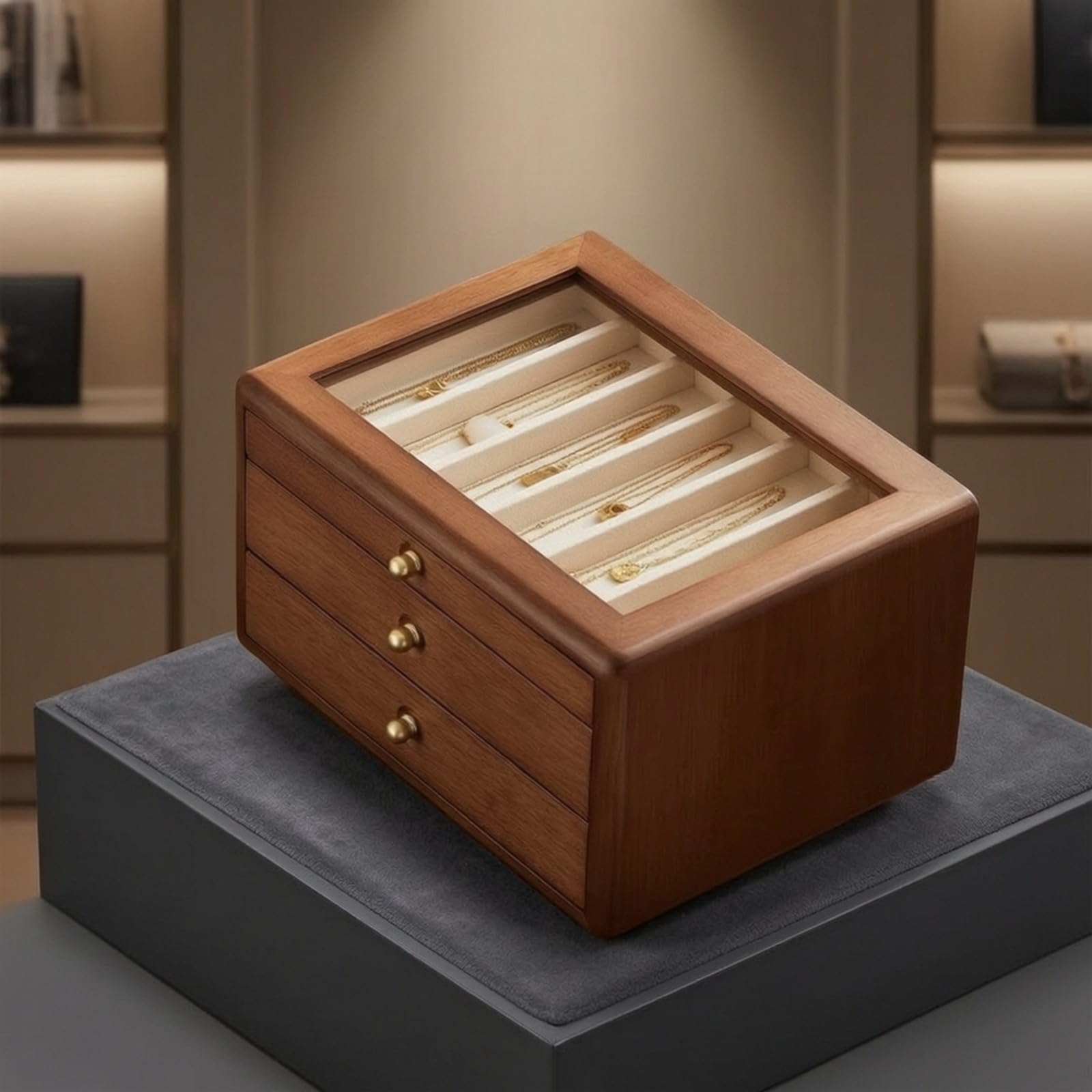 Caja para Joyas con Tapa Transparente, 3