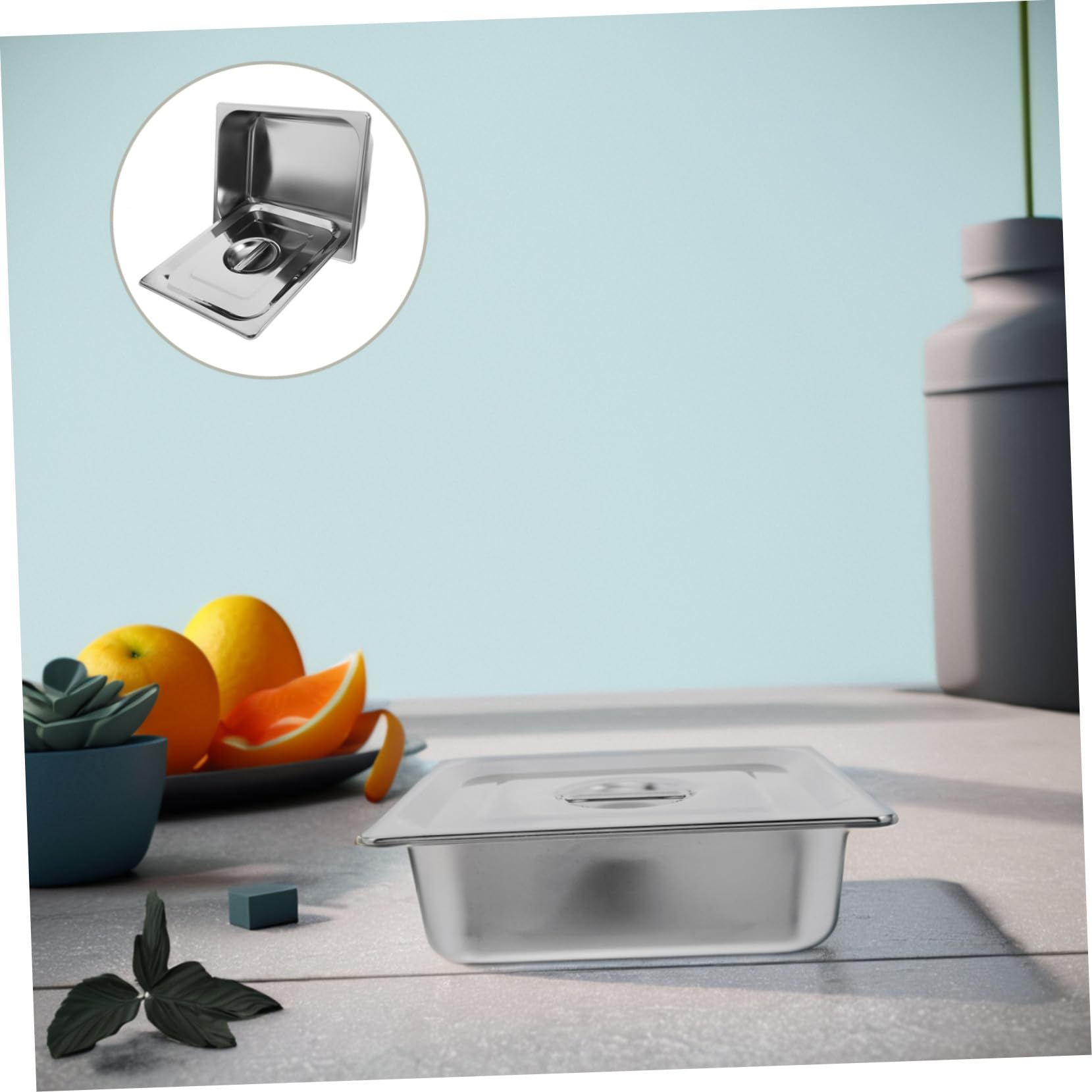 Bac Inox Rectangulaire avec Couvercle Hermétique Pan Acier Empilable pour Buffet et Cuisson Vapeur Restauration et Traiteur Lot