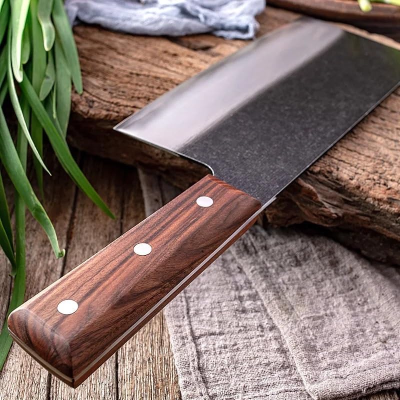 Meat Cleaver Knife, 7.5 Inch Meat Cleaver Butcher Kitchen Knife Serbian Chef Knife Chopping Knife Bone Cutter Handmade Meat Cleaver Cutter For Household