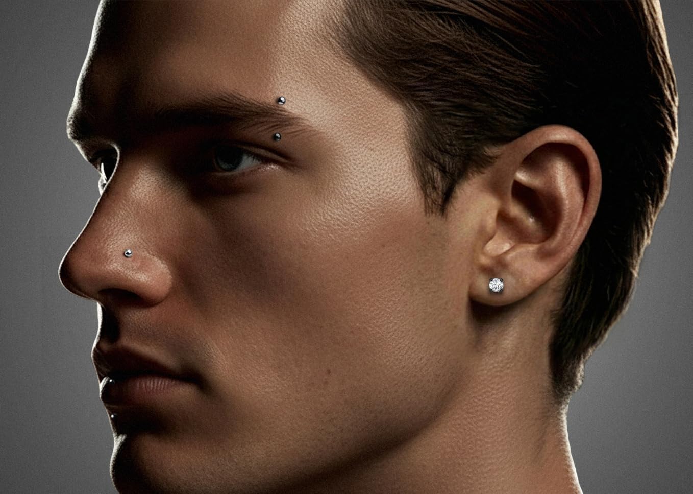 2PCS Titanium Curved Gem 8mm Barbell | 16G Internally Threaded | CZ Crystal Eyebrow Rook Daith Vertical Labret Snug | Implant Grade Body Jewellery