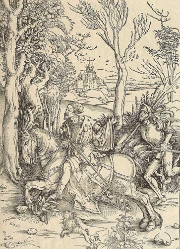 Tableau toile Chevalier et Lansquenet Albrecht Dürer impression haute définition