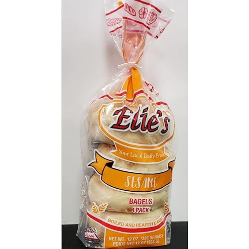 Miniatura 3 de Elie's Bagels de sésamo  6 paquetes de 4 bagels por paquete  24 bagels en total  no libre de gluten, 1 unidad