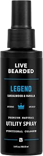 Live Bearded Utility Spray - All Purpose Cologne with Natural Fragrance - Made in the USA - 3.4 fl oz Bottle | Legend Scent - Sandalwood, Vanilla