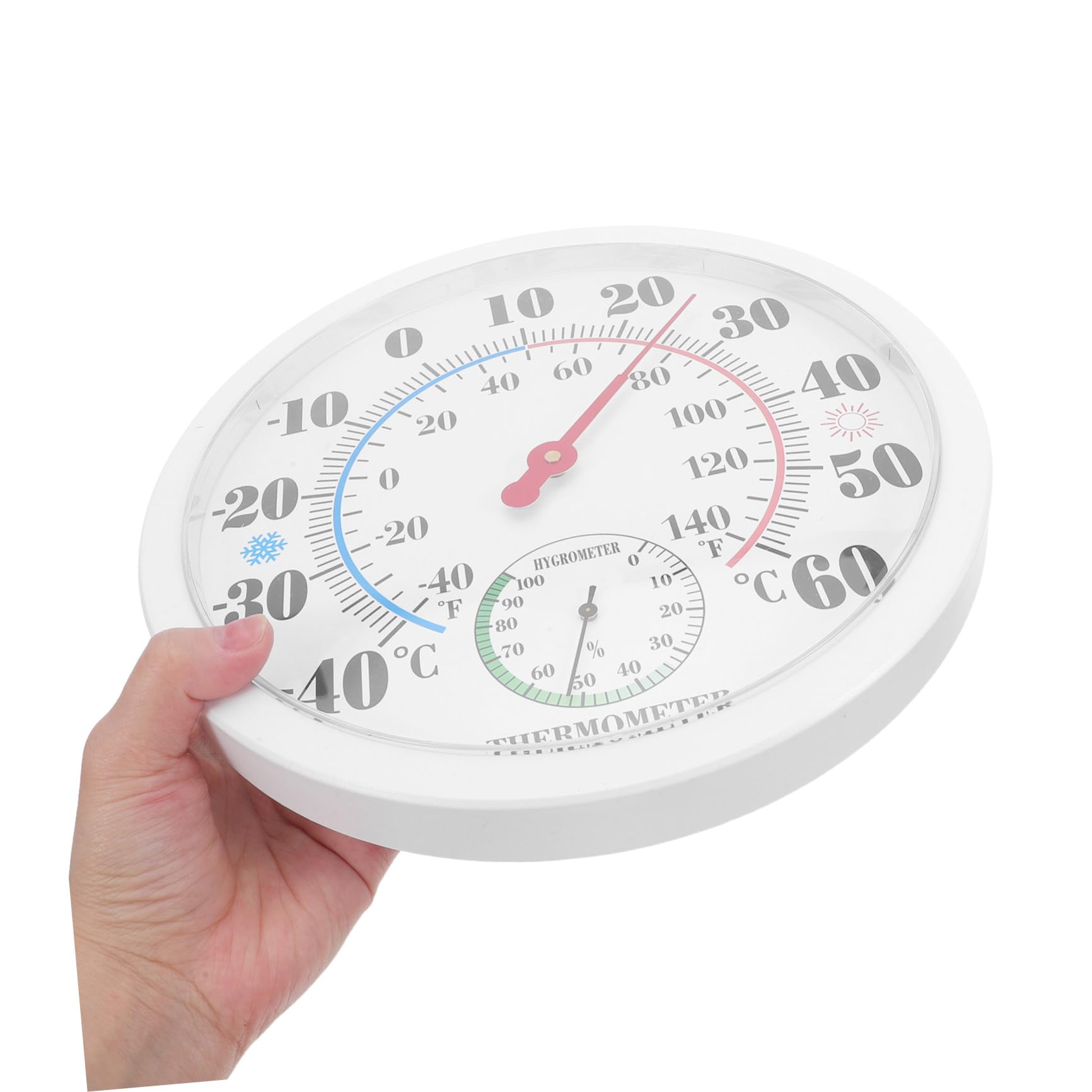 POPETPOP Igrometro Termometro da Parete per Interni Bianco in Plastica Abs Display Chiaro, Design Compatto Moderno per Soggiorni e Saune