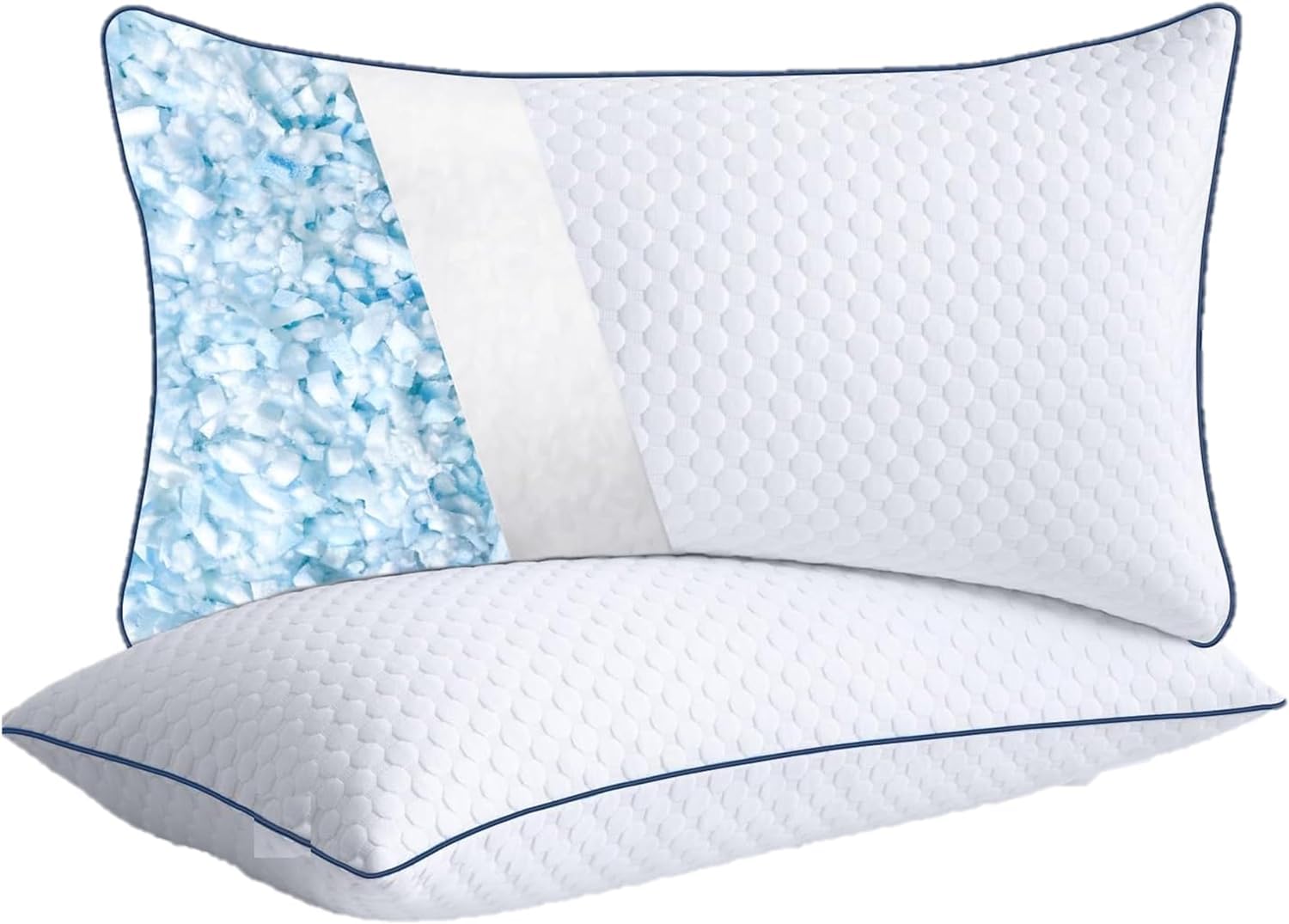 Dreamliner Premium Shredded Memory Foam Bed Pillow 45X70cm, with Adujstable Filling, Washable cover and extra protection layer for Hygiene and Easy Care.