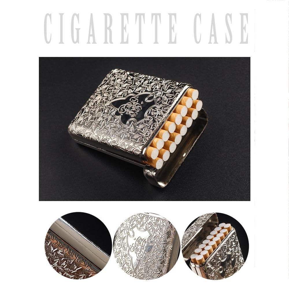 Amazon.com: Three Open Alloy Cigarette Case, Creative 3-Sided Carved  Ultra-Thin Case Classical European, Hold 16 Thick Cigarettes Or 20 Thin  Cigarettes,Fine-Cigarette-Style-C : Health & Household
