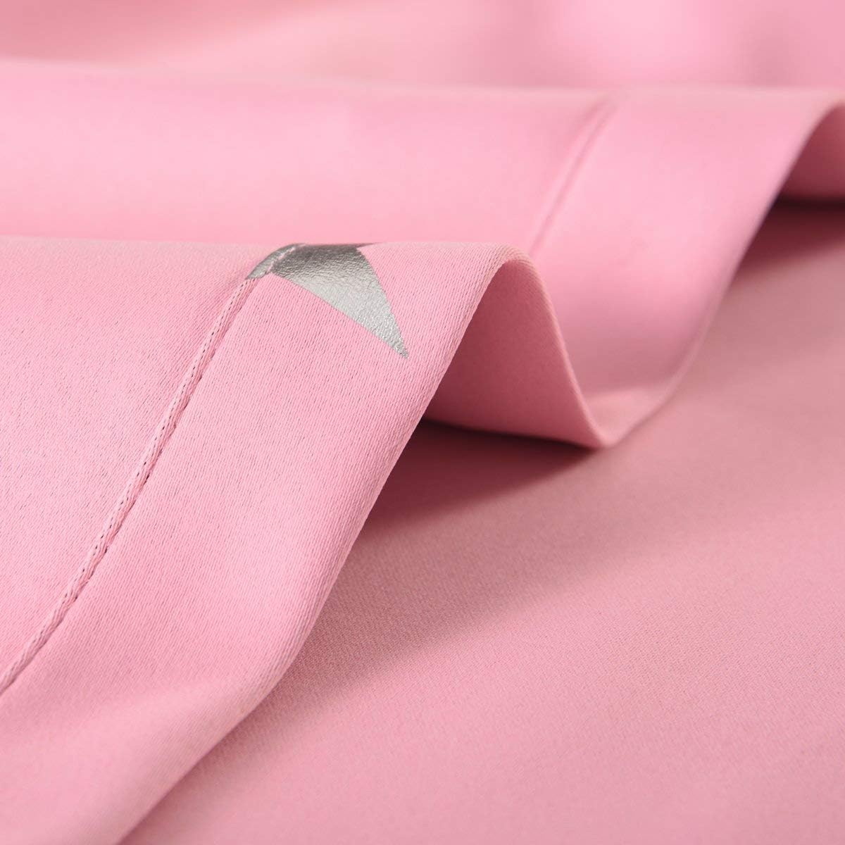 Anjee Blackout Curtains for Girls Bedroom 63 Inches Long Kids Star Foil Print Window Pink Curtains Thermal Insulated Room Darkening Drapes Nursery Decor 2 Panels, Baby Pink 52x63 Inches