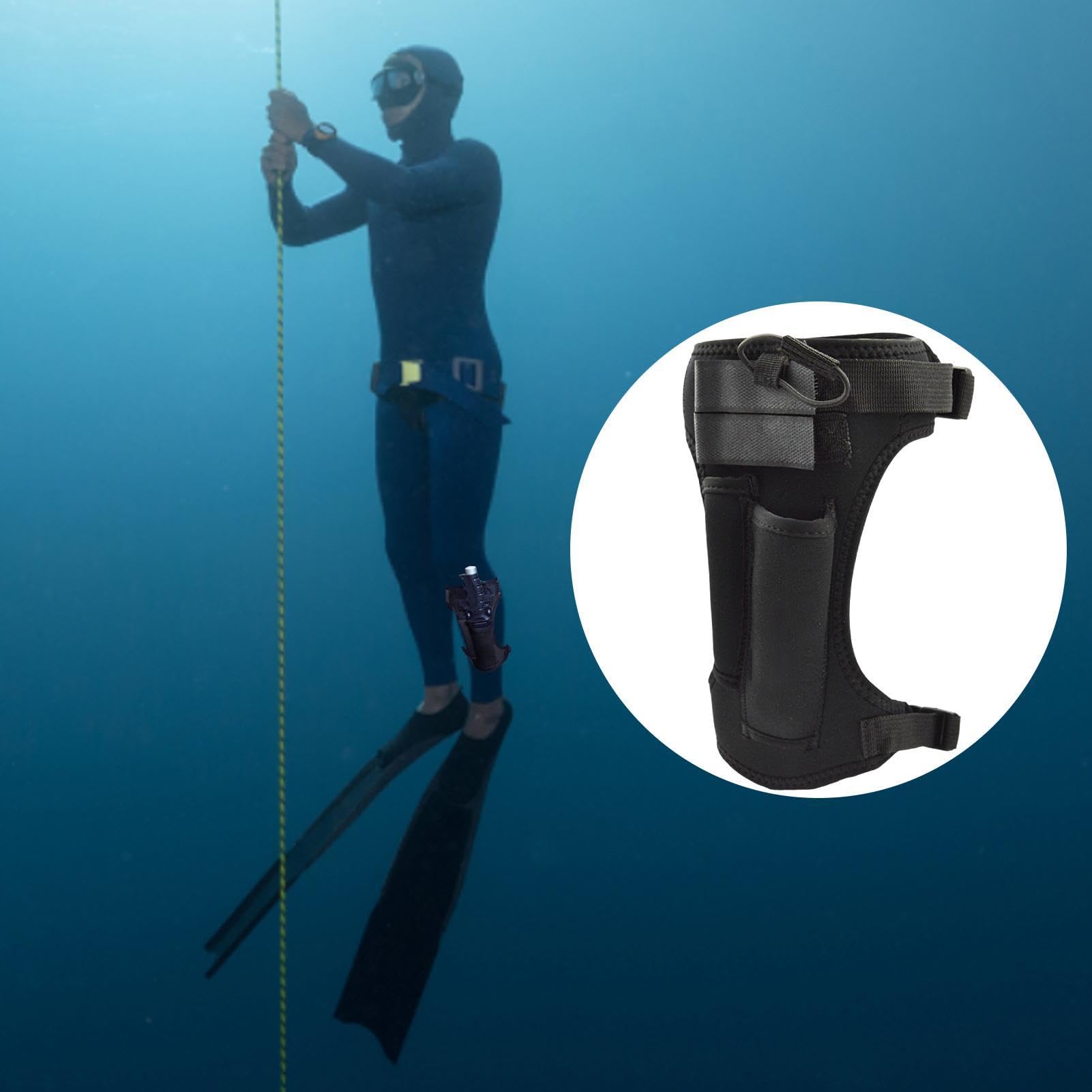 Tauchermesser Beinscheide aus Neopren - Verstellbare Messerscheide für Tauchen, Speerfischen & Schnorcheln - Komfortable Beinhalterung mit Klettverschluss fürScuba & Wassersport - rutschfest