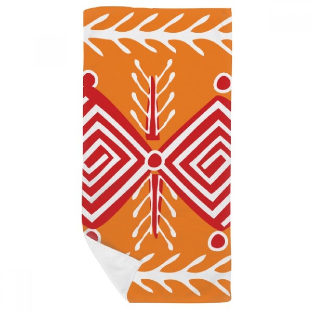 Serviette de bain motif totem mexicain 35x70cm en tissu multicolore doux