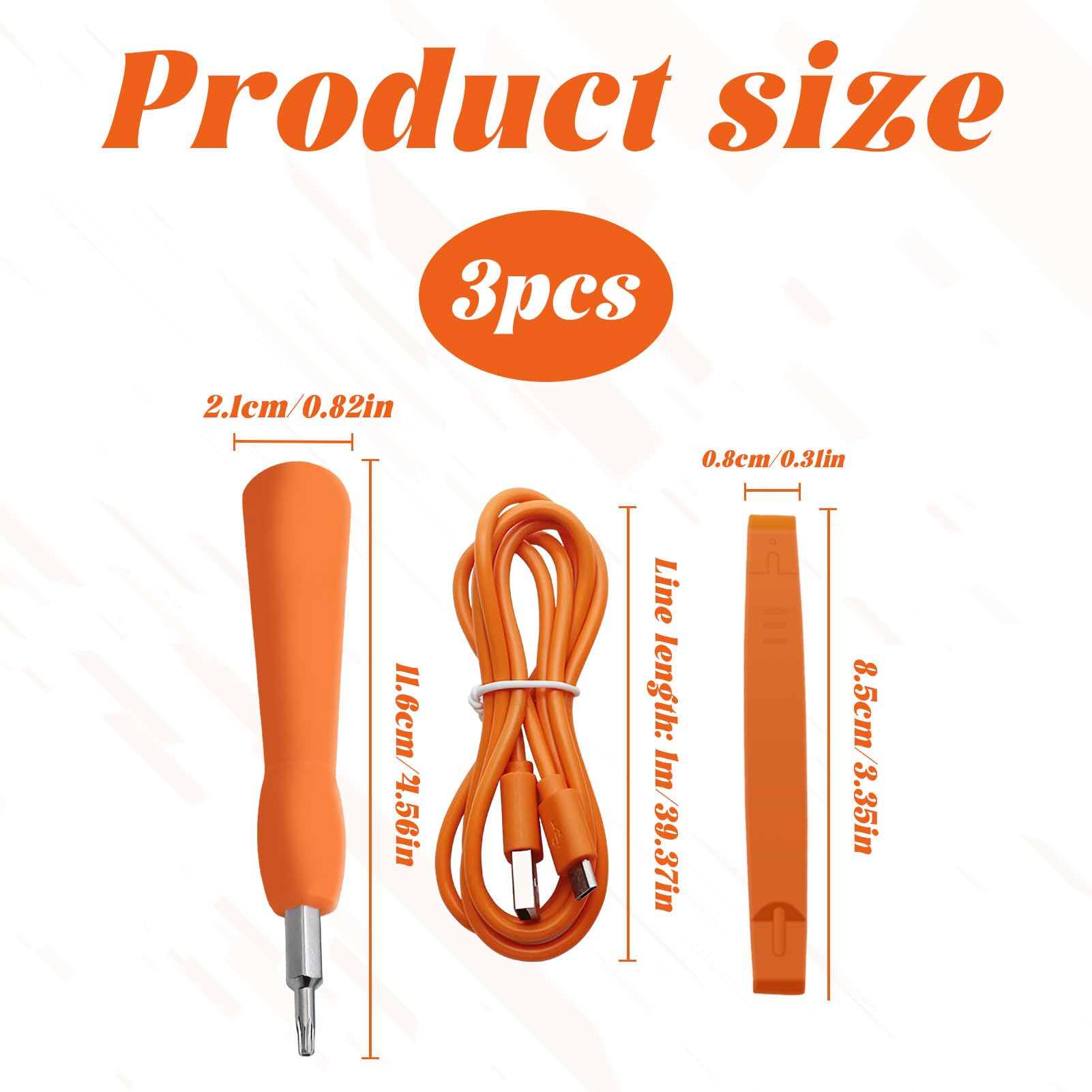 Lost Ring Screwdriver and Charger - Fits Ring Doorbell 2, 3, Pro, Elite & Video Doorbell, Orange - Image 2