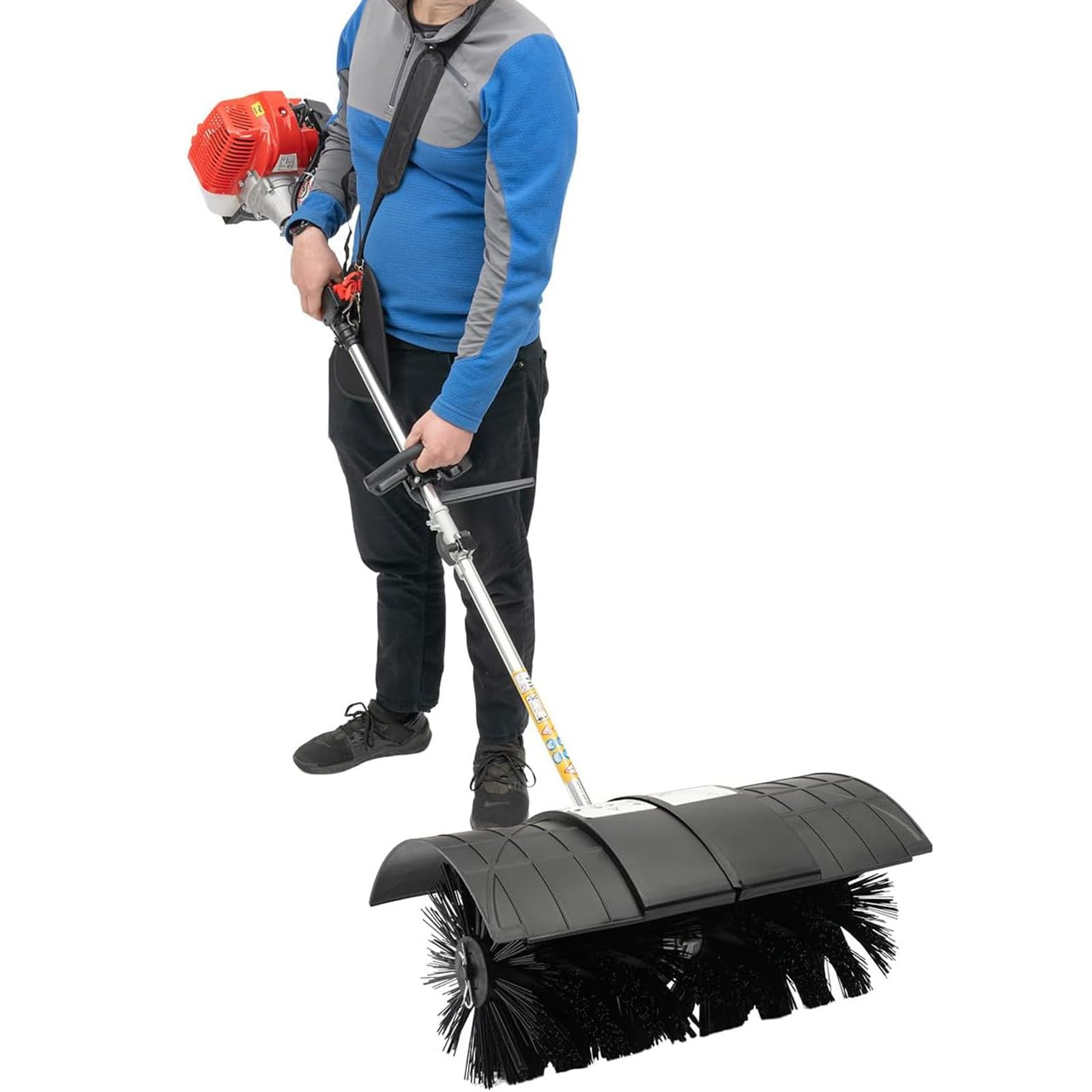 52 cm³ 1,7 kW Handkehrmaschine, motorisierter Outdoor-Rückenbesen für die Rasen- und Gehwegreinigung sowie zum Reinigen von Schnee und Rasenflächen