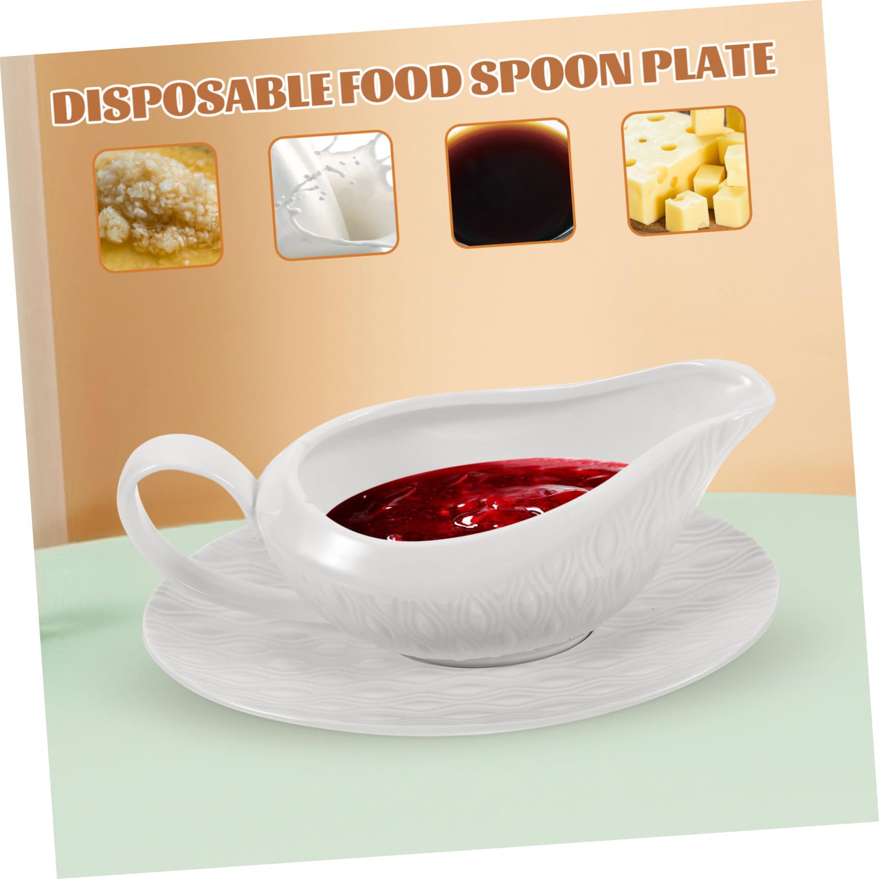 Dispensador de Salsa de Cerámica white 255ml con Asa para Fácil Manejo y Servicio en Cocina o Mesa, Diseño Simple y Ligero para Complementos de Cocina