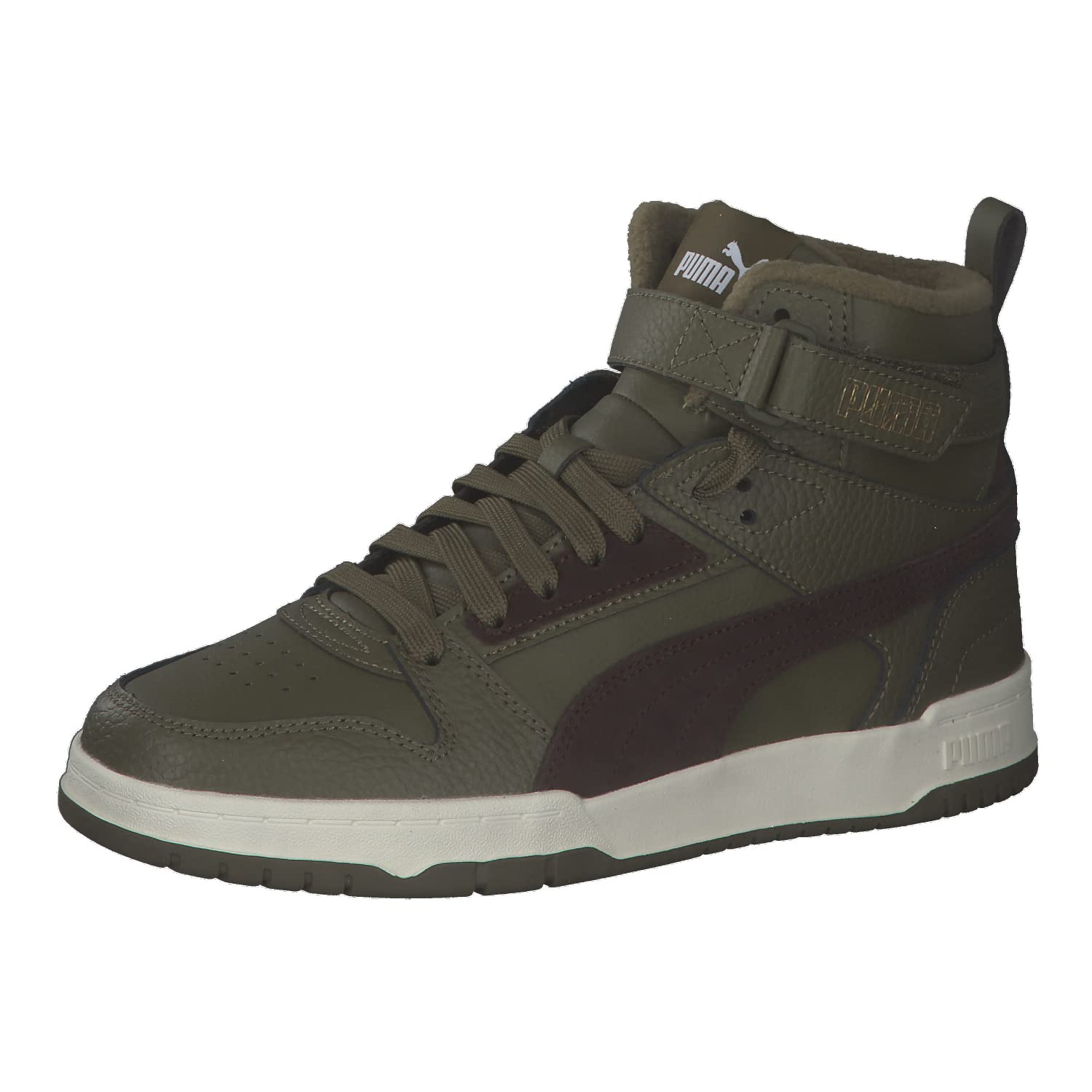 Puma RBD Game WTR Jr - Scarpe da Ginnastica Gioventù Unisex, Deep Olive-​Dark Chocolate-​Puma Team Gold,