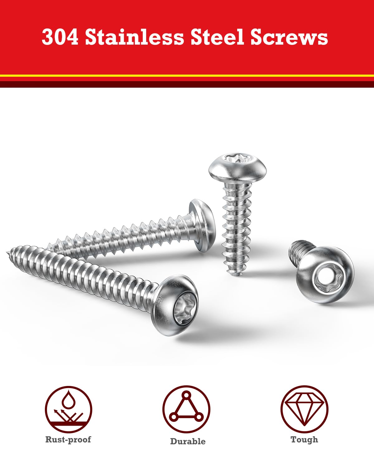YOOPIN 60PCS Torx Security Screws M5×25mm, 304 Stainless Steel Screws 25mm, Torx Pan Head Screw - Image 4