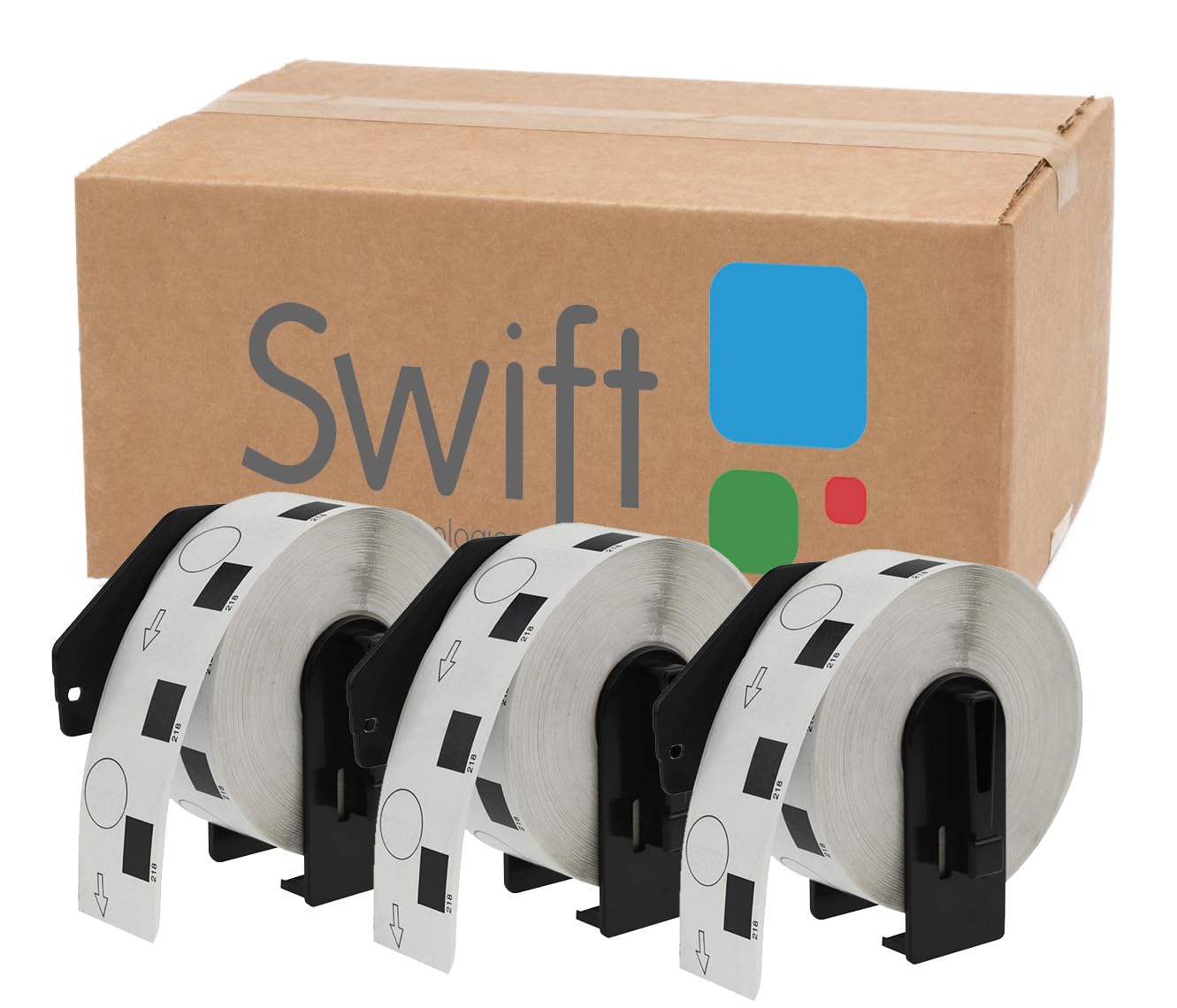 Swift 10 x Compatible DK-11218 24mm Round White Thermal Circle Labels Compatible with Brother QL-1100 QL-1060N QL-570 QL-580 QL-700 QL-710W QL-800 QL-810W QL-820NWB Printers