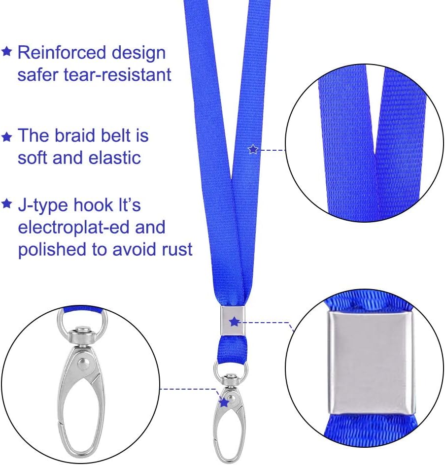 10pack Lanyards for Id Badges Holder Bulk Lanyard with Clip Swivel Hooks for Name Tag ID Badge Holder,Students, Employees (10, Blue) - Image 6