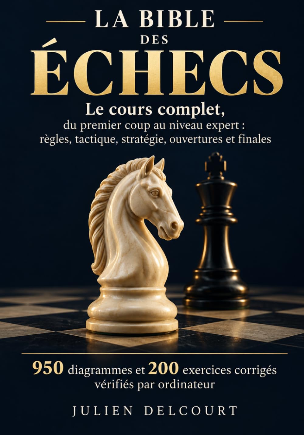 La Bible des Échecs: Le cours complet, du premier coup au niveau expert : règles, tactique, stratégie, ouvertures et finales — 950 diagrammes et 200 exercices corrigés vérifiés par ordinateur