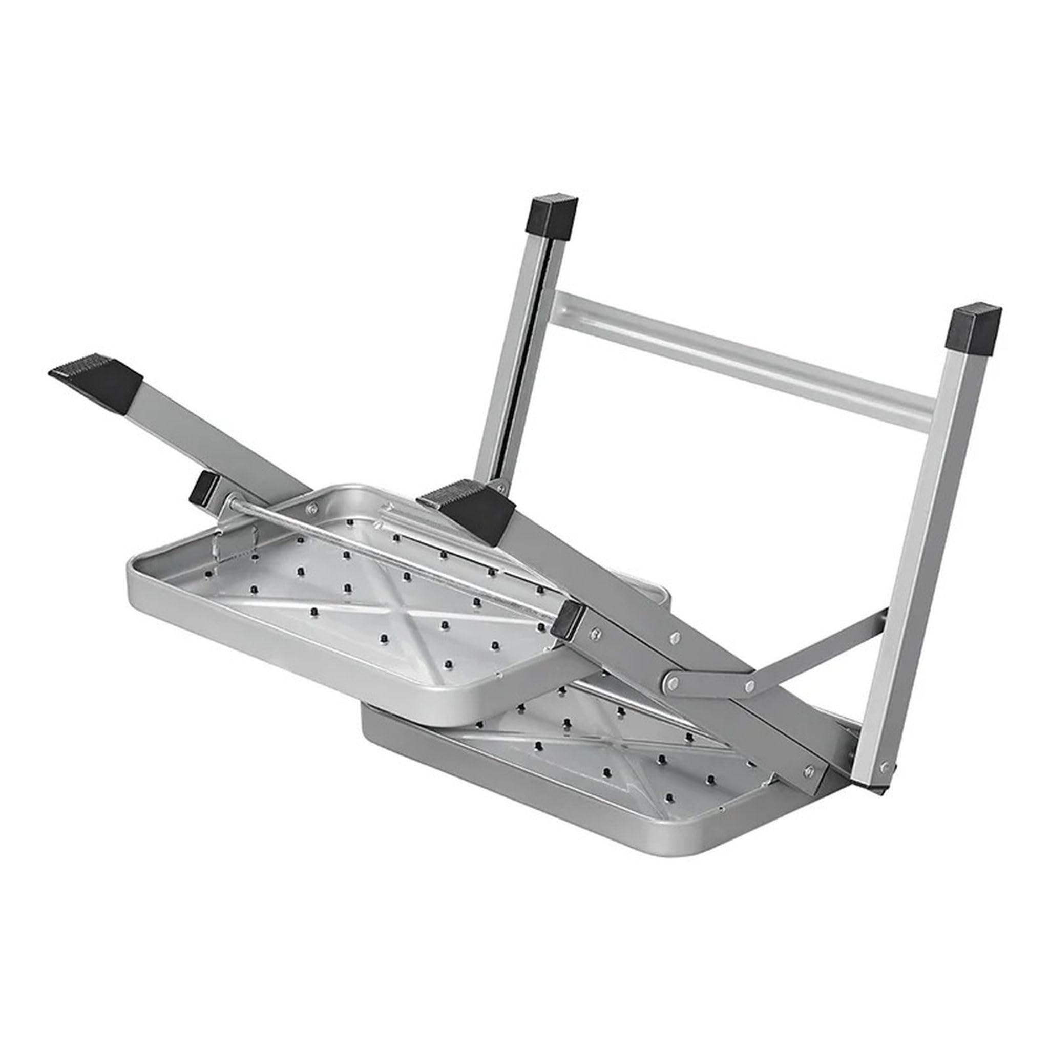 Doble peldaño plegable 59,5 x 49 x 39 cm con 2 peldaños antideslizantes 37,8 x 25,5 cm escalón plegable para autocaravana, camping, máx. 150 kg EN14183
