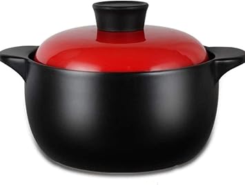 DJJSGSB Rice Cooker Pot, Clay Casserole Pot Ceramic Casserole Terracotta Stew Pot - Smooth Glaze with High Temperature Resistance and Double Nutrition Color A, Size Capacity2.5L