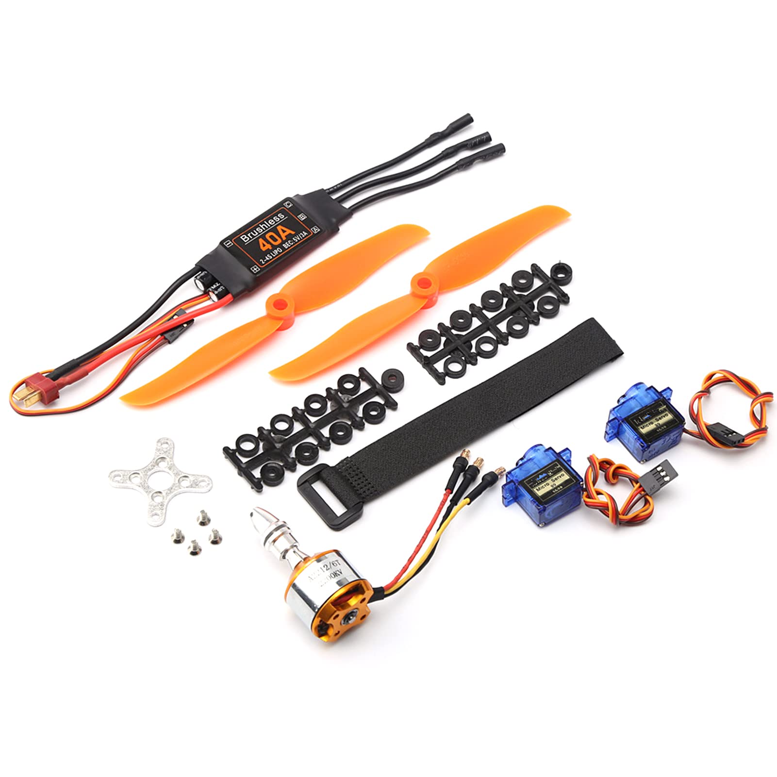 Brushless Motor 2200KV 40A ESC 6035 Propeller 9G Micro Servo 2pcs for RC Plane Helicopter T Plug