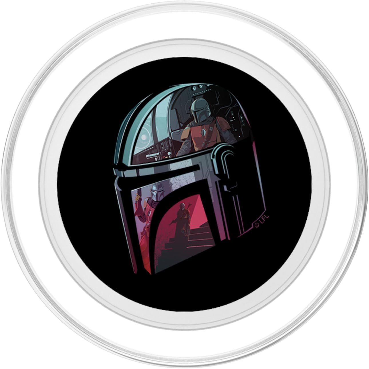 Star Wars The Mandalorian Helmet Reflection PopSockets PopGrip for MagSafe