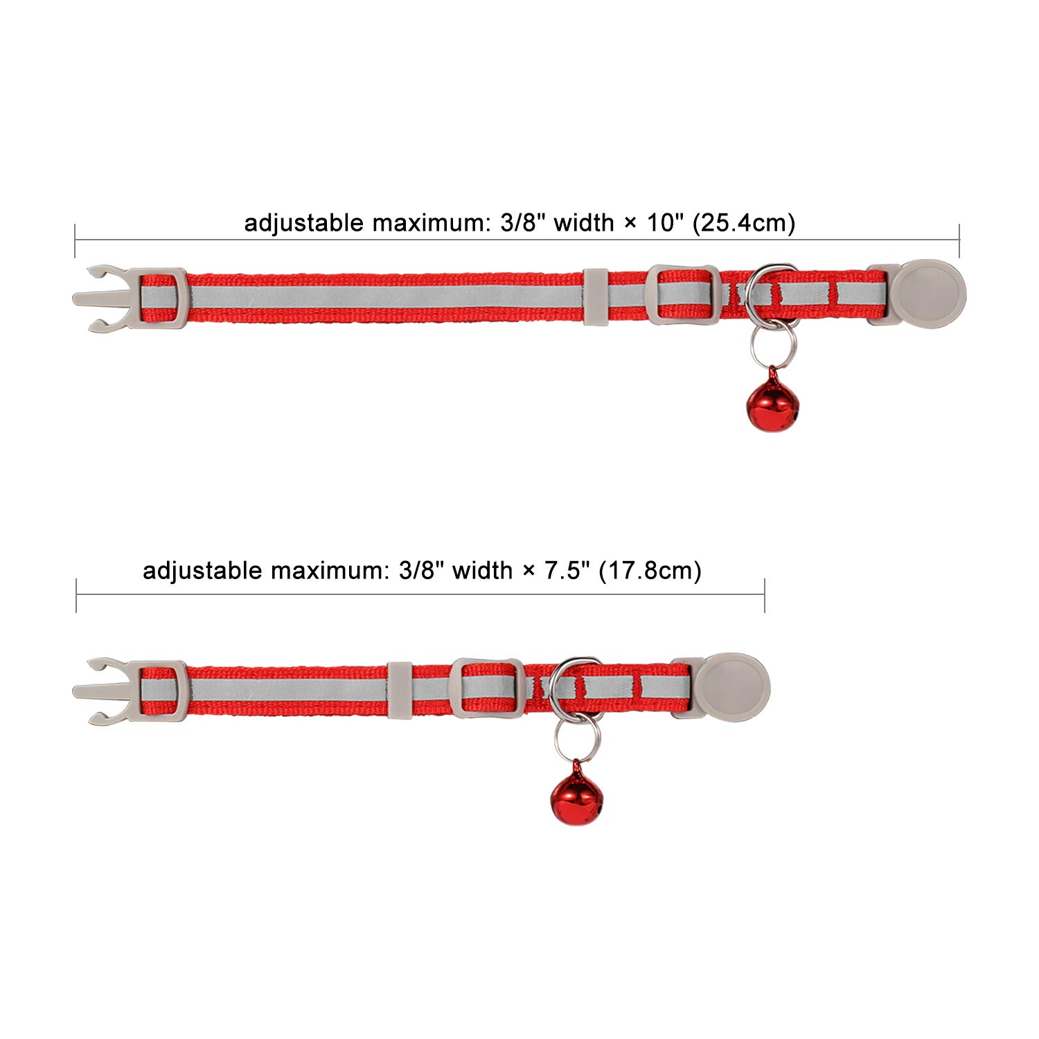 LaReine Reflective Cat Collars Breakaway with Bell and ID Tag - with Personalization Options (7