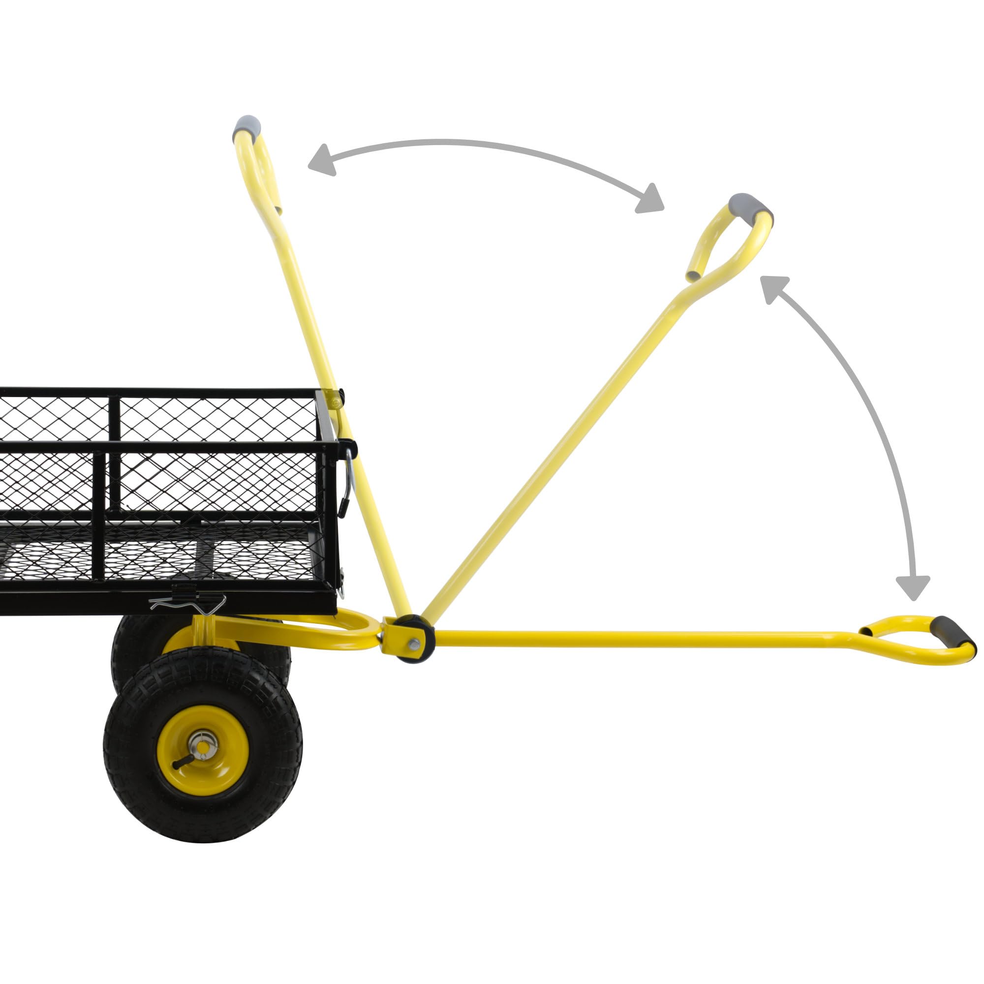Zelsius Chariot de jardin, capacité de charge de 350 kg, 75 l, noir/jaune, chariot de jardin, chariot de jardin, chariot à main, chariot de transport pliable, pour le jardinage