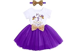 3rd Birthday Girl Princess Tulle Dress with Headband