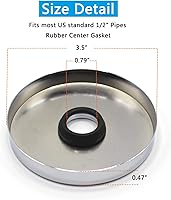 Vista 3 de Wilybeol Brida para brazo de ducha de gran tamaño, placa de repuesto con junta de goma, diámetro total de 3.5 pulgadas, diámetro del orificio