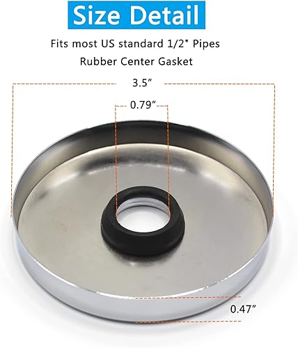 Miniatura 3 de Wilybeol Brida para brazo de ducha de gran tamaño, placa de repuesto con junta de goma, diámetro total de 3.5 pulgadas, diámetro del orificio