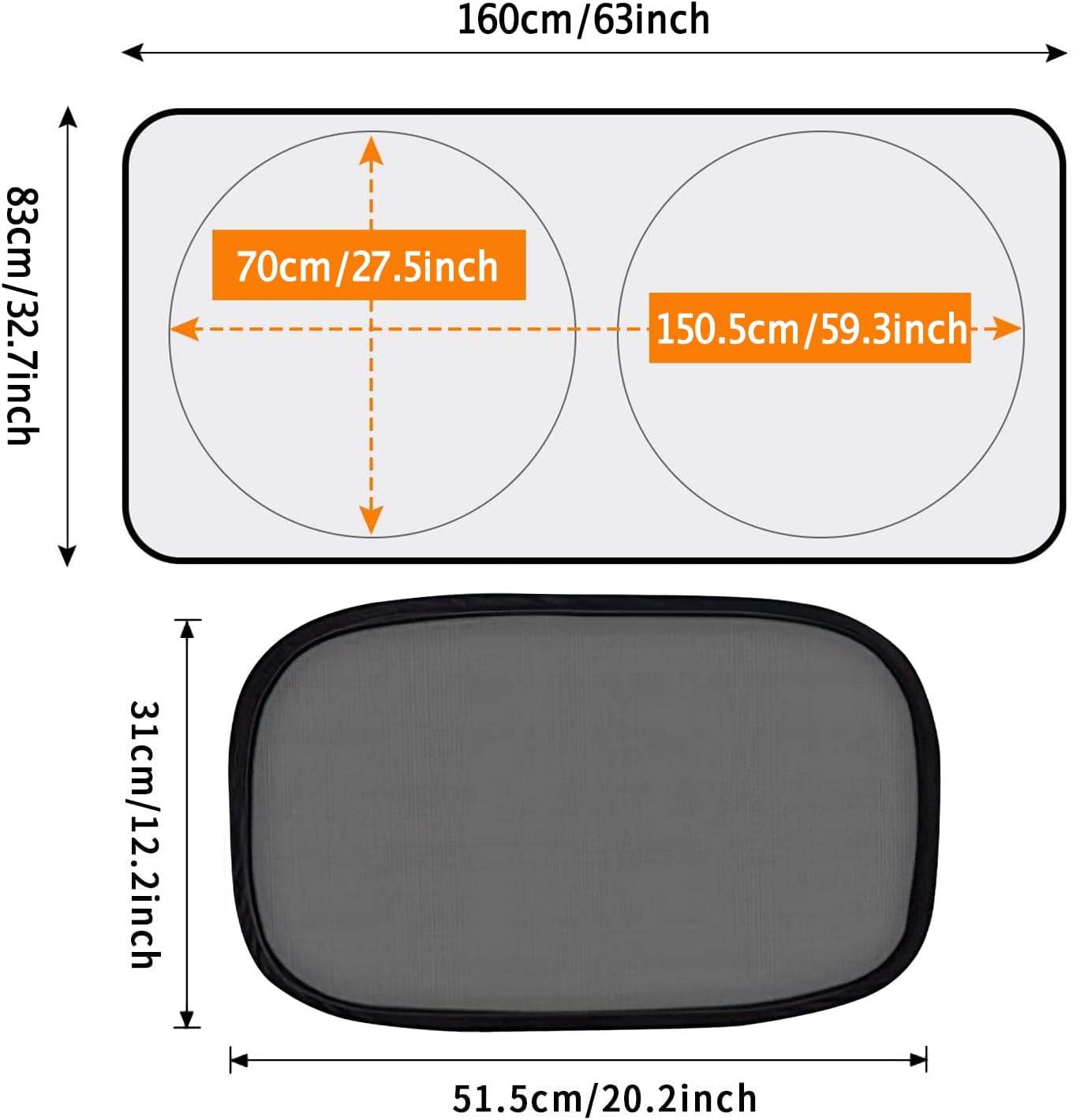 PEYOU Car Windshield Sun Shade with 2 Pack Car Window Shades | Reflective Car Sun Visor for Most Sedans SUV Truck | Blocks UV Rays & Keeps Vehicle Cool | with Storage Pouch