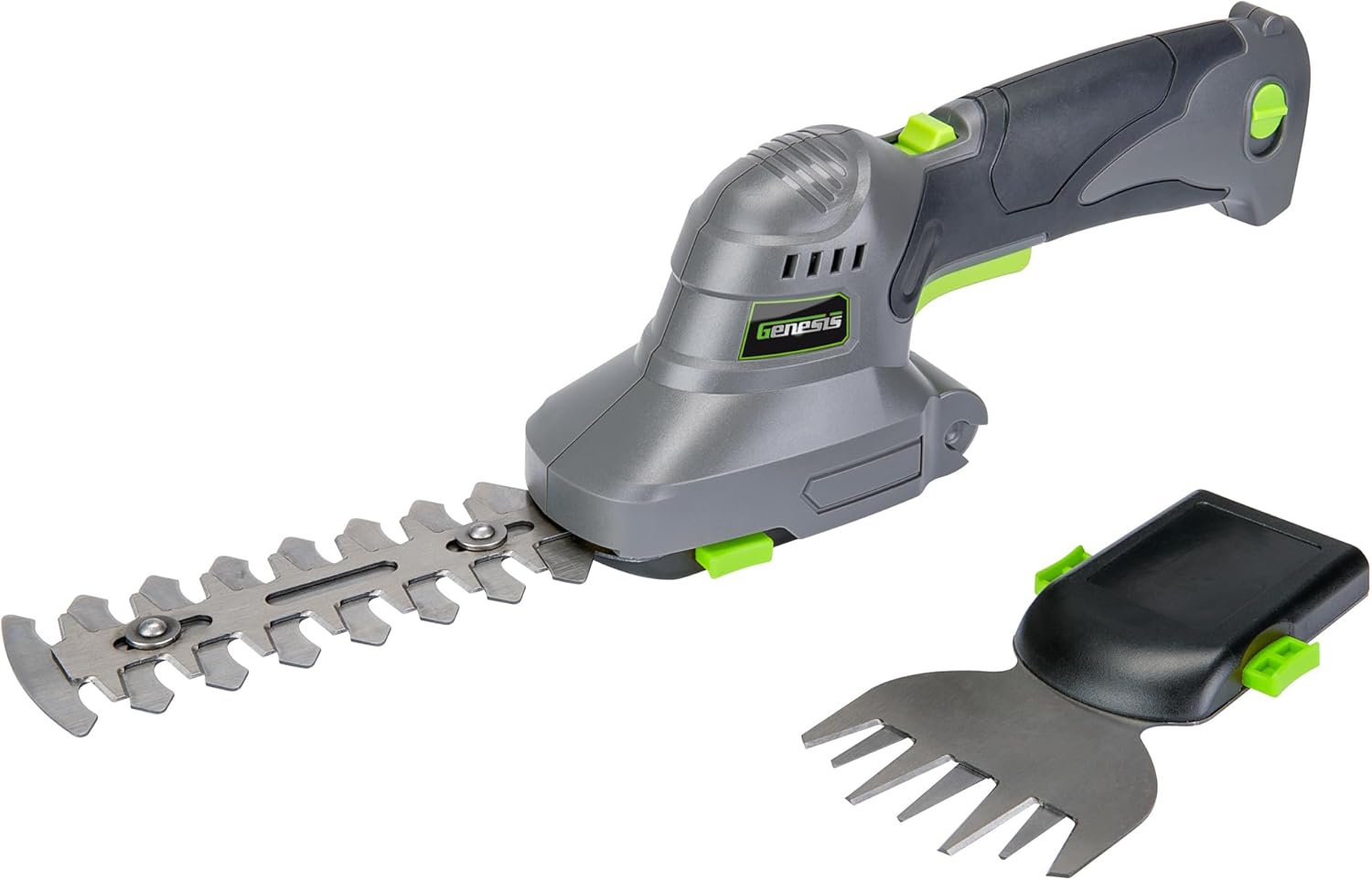 Genesis Cordless Grass Shear & Shrubbery Trimmer - 2 in 1 Handheld Hedge Trimmer 8V 2000mAh Electric Grass Trimmer Hedge Shears/Grass Cutter, Rechargeable Battery, and Charger (GLGT08B)